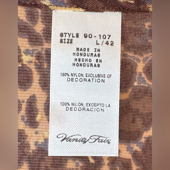NWT Vanity Fair Leopard Print Pajama Set in Brown and Black Size L - Picture 7 of 9